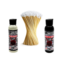 Forsaken Industries Essential Gun Care Kit Bundle with CLP 4oz Squeeze Bottle, Carbon Cleaner 4oz Squeeze Bottle, and 100x 6-Inch Pointed Bamboo Cotton Swabs