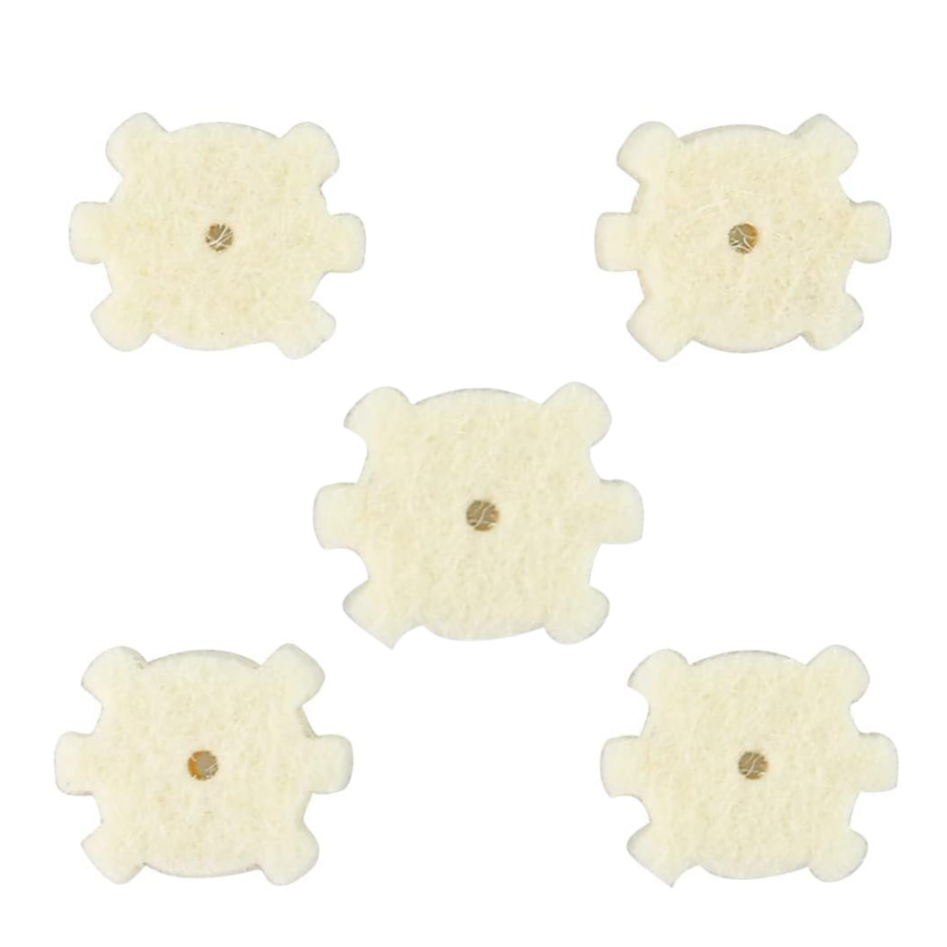 Close-up of Forsaken Industries Wool Star Chamber Cleaning Pads designed for AR15 star chamber carbon and debris removal